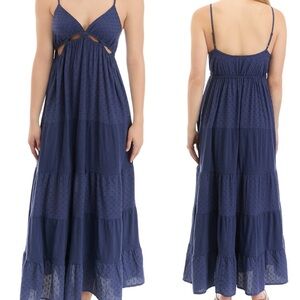 Lucky Brand | Boho Cotton Tiered Midi Dress | Night Shadow | Women’s M